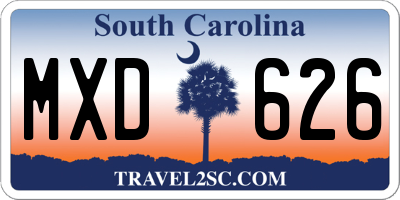 SC license plate MXD626