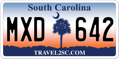 SC license plate MXD642