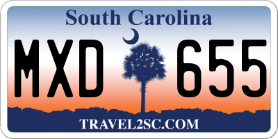 SC license plate MXD655