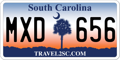 SC license plate MXD656