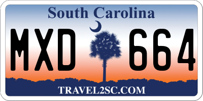 SC license plate MXD664