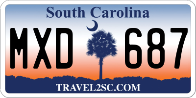 SC license plate MXD687