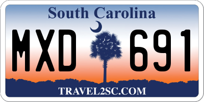 SC license plate MXD691