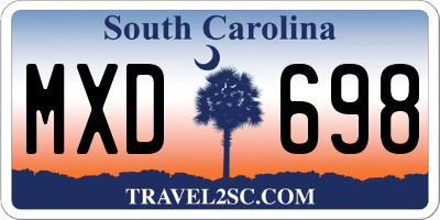 SC license plate MXD698