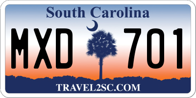 SC license plate MXD701