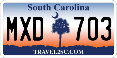 SC license plate MXD703