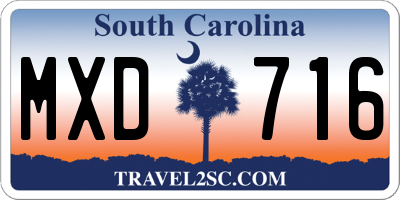 SC license plate MXD716