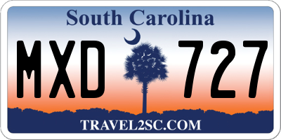 SC license plate MXD727