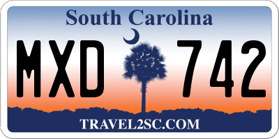 SC license plate MXD742