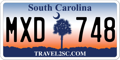 SC license plate MXD748