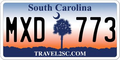 SC license plate MXD773
