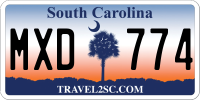 SC license plate MXD774