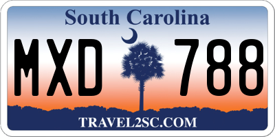 SC license plate MXD788