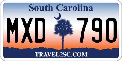 SC license plate MXD790