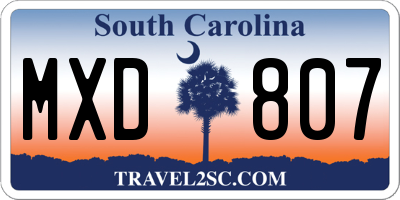 SC license plate MXD807
