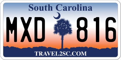 SC license plate MXD816