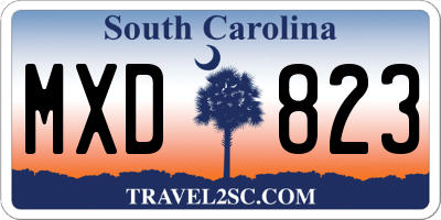 SC license plate MXD823