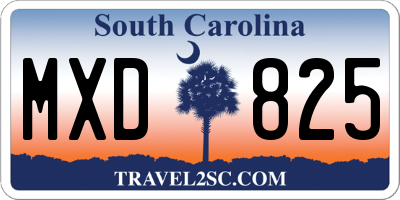 SC license plate MXD825