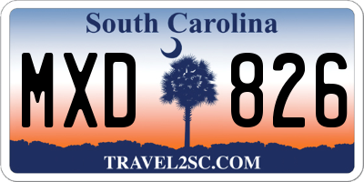 SC license plate MXD826