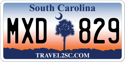SC license plate MXD829