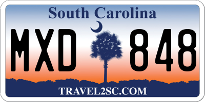SC license plate MXD848