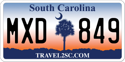 SC license plate MXD849