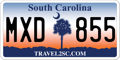 SC license plate MXD855