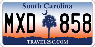 SC license plate MXD858