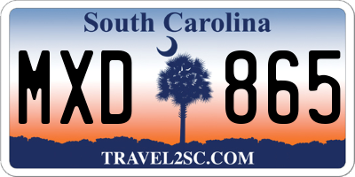 SC license plate MXD865