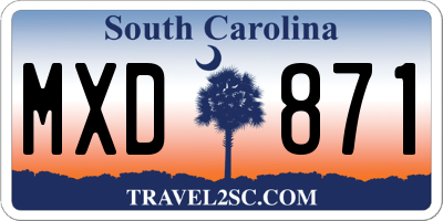 SC license plate MXD871