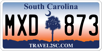 SC license plate MXD873