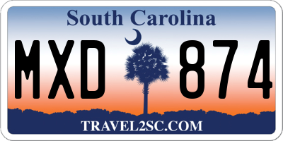 SC license plate MXD874