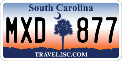 SC license plate MXD877