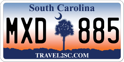 SC license plate MXD885