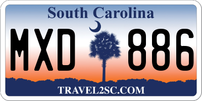 SC license plate MXD886