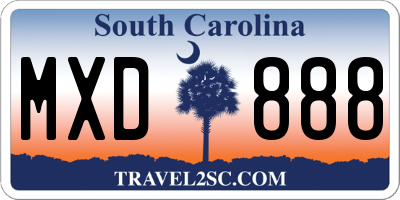 SC license plate MXD888