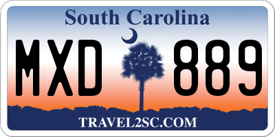 SC license plate MXD889
