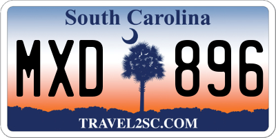 SC license plate MXD896