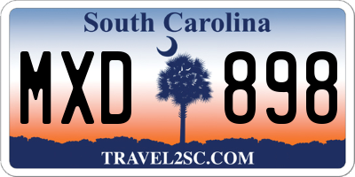 SC license plate MXD898