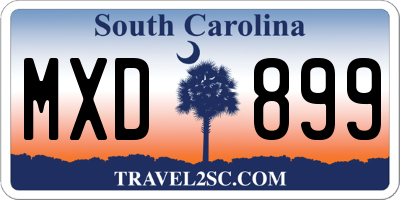 SC license plate MXD899