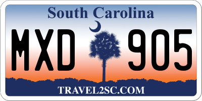 SC license plate MXD905