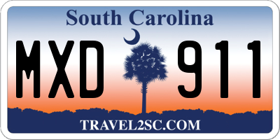 SC license plate MXD911