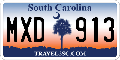 SC license plate MXD913