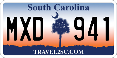 SC license plate MXD941