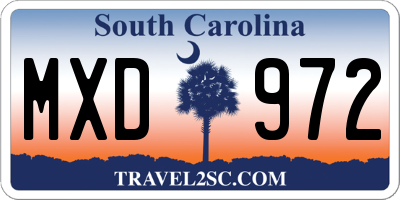 SC license plate MXD972