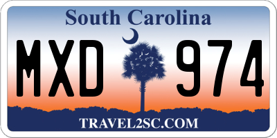 SC license plate MXD974
