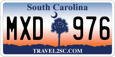SC license plate MXD976