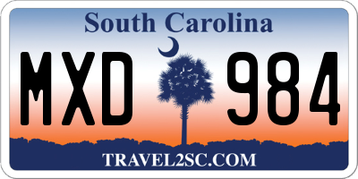 SC license plate MXD984