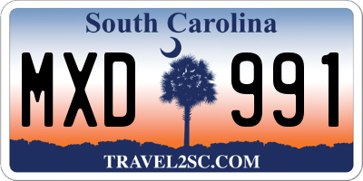 SC license plate MXD991