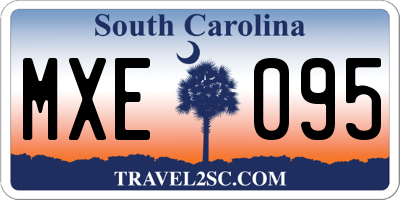 SC license plate MXE095
